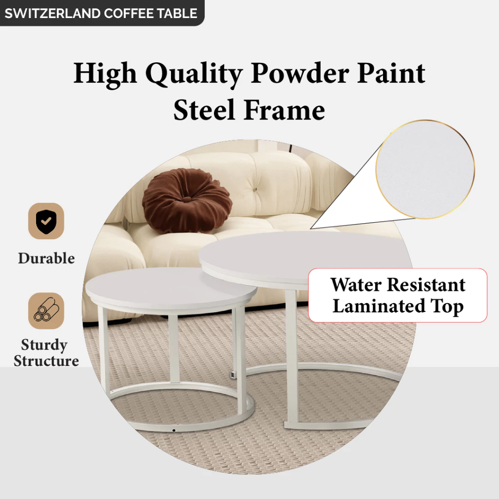 AMERICANO Coffee Table Meja Kopi Ruang Tamu Meja — gambar 2